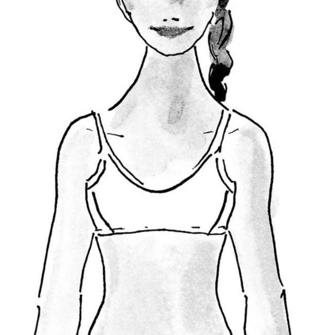 Drawing of the front of the New Firefly Hybrid bra