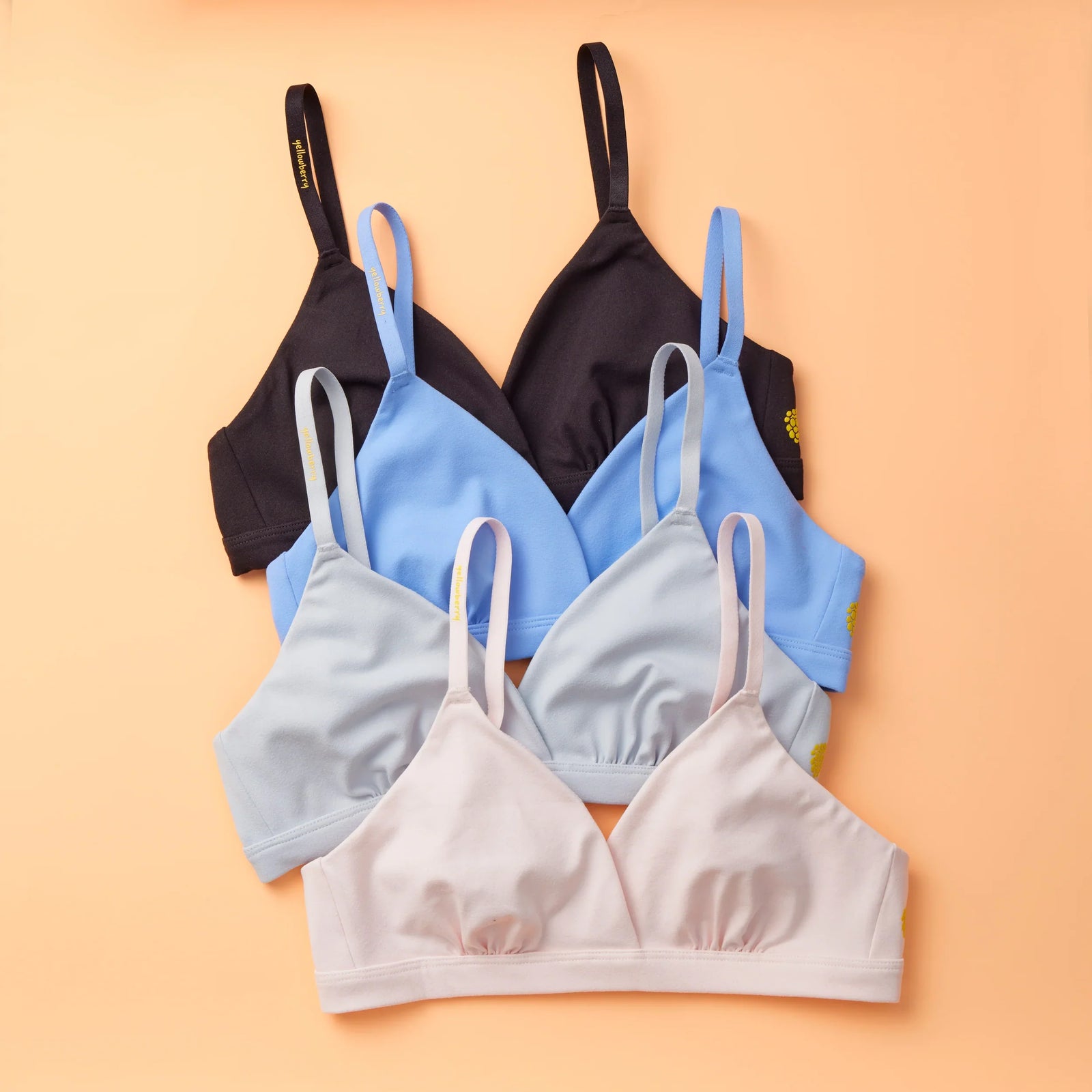 Assortment of Four Yellowberry Butter Wireless Bras