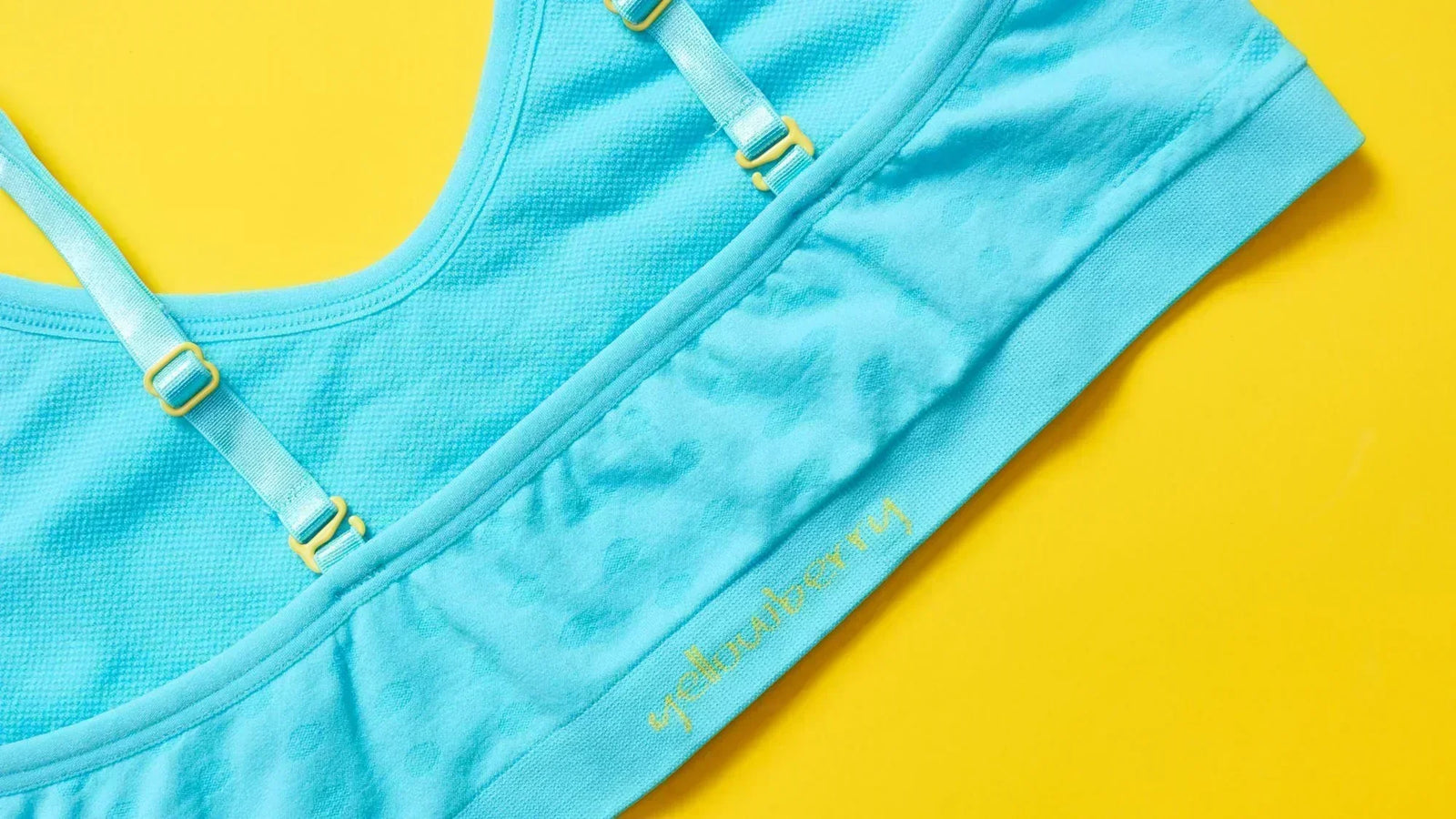 Yellowberry Tulip Seamless Bra photographed on a yellow background.