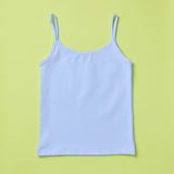 Yellowberry Jane Raindrop Light Blue Cotton Camisole Back On Green Background