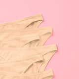Yellowberry Petal Pima Cotton Bikini Underwear Bundle has a fuller coverage bottom. Made from luxurious Pima Cotton infused with a hint of Spandex, these undies provide the perfect amount of stretch for ultimate comfort and flexibility. The elastic waistband ensures a snug yet gentle fit, while the easy care instructions make laundry day a breeze. Doe 6PK on pink detail