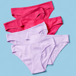 Yellowberry Simple Underwear In Wildflower front image on blue background bundle 6PK of Pima Cotton Underwear, designed with the utmost care and critique from moms and daughters far and wide. With a full coverage bottom and soft cotton construction, this underwear is high quality and great all day comfort.