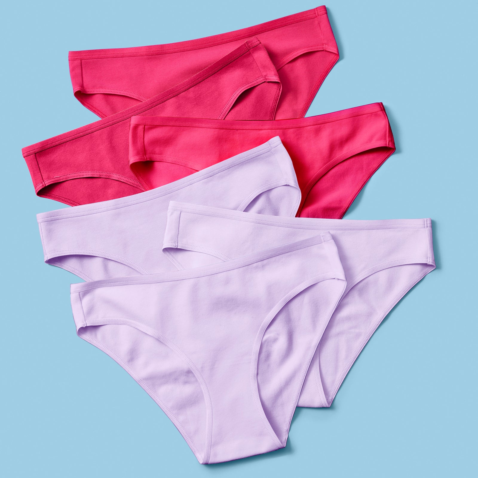 Yellowberry Simple Underwear In Wildflower front image on blue background bundle 6PK of Pima Cotton Underwear, designed with the utmost care and critique from moms and daughters far and wide. With a full coverage bottom and soft cotton construction, this underwear is high quality and great all day comfort.