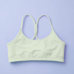 Yellowberry Classic Tink Sports Bra in a soft brushed Nylon blend. Pullover design and full support keep it in our Yellowberry best-selling bra category
