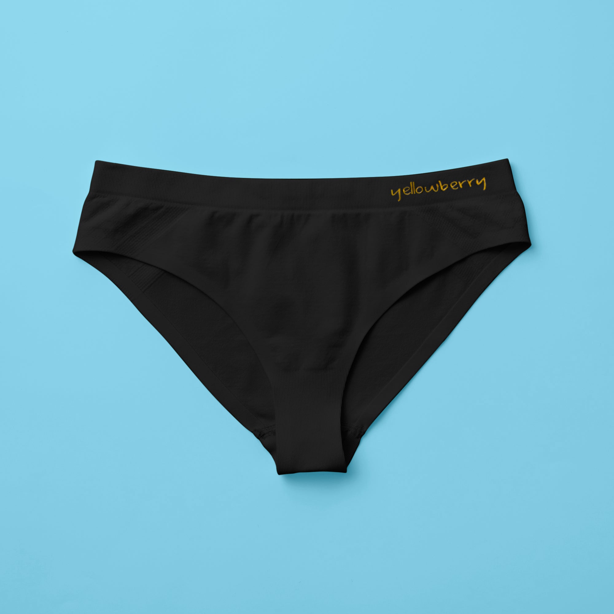 Yellowberry Twistr Seamless Underwear in Starry Night on a blue background. These underwear are true seamless, high quality girls underwear and made with super soft fabrics. Girl and mom approved!