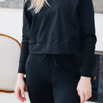 Yellowberry Uptown Jogger, where comfort meets effortless style. Inspired by lazy Sundays and forever being comfy. This cotton jogger is made with our beloved, lusciously soft cotton fabric. A thick, long lasting elastic band fits comfortably at the waist sewn with custom color matching drawstrings for added cohesiveness. With real, deep pockets and a sleek, flattering fit, they’re designed manufactured in the USA. Black Starry Night detail