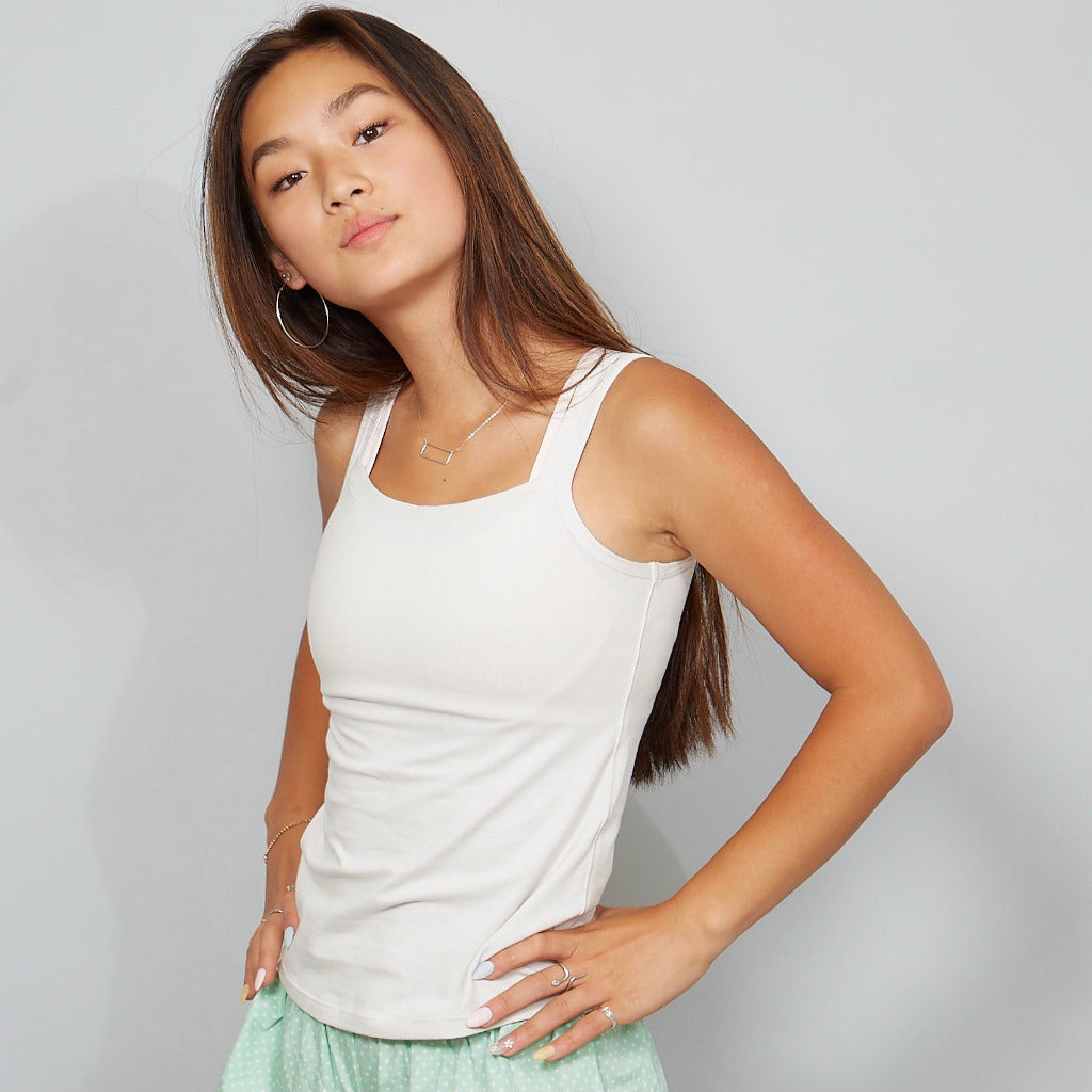Square Top Camisole for Girls - Yellowberry SM / Snowflake