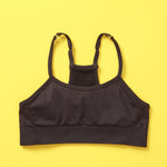 The Ultimate Seamless Racerback Girls Bra - Your Daughter's First Choice for Everyday Comfort! Are you searching for the perfect seamless bra for your growing girl? Look no further! Our girls' seamless racerback bra is meticulously designed with superior features to ensure unbeatable comfort and support, making it the ideal choice for her first bras and everyday wear. Starry Night front image on yellow background.