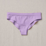 Yellowberry Twistr Seamless Underwear in Huckleberry (purple) on a neutral background. These underwear are true seamless, high quality girls underwear and made with super soft fabrics. Girl and mom approved!