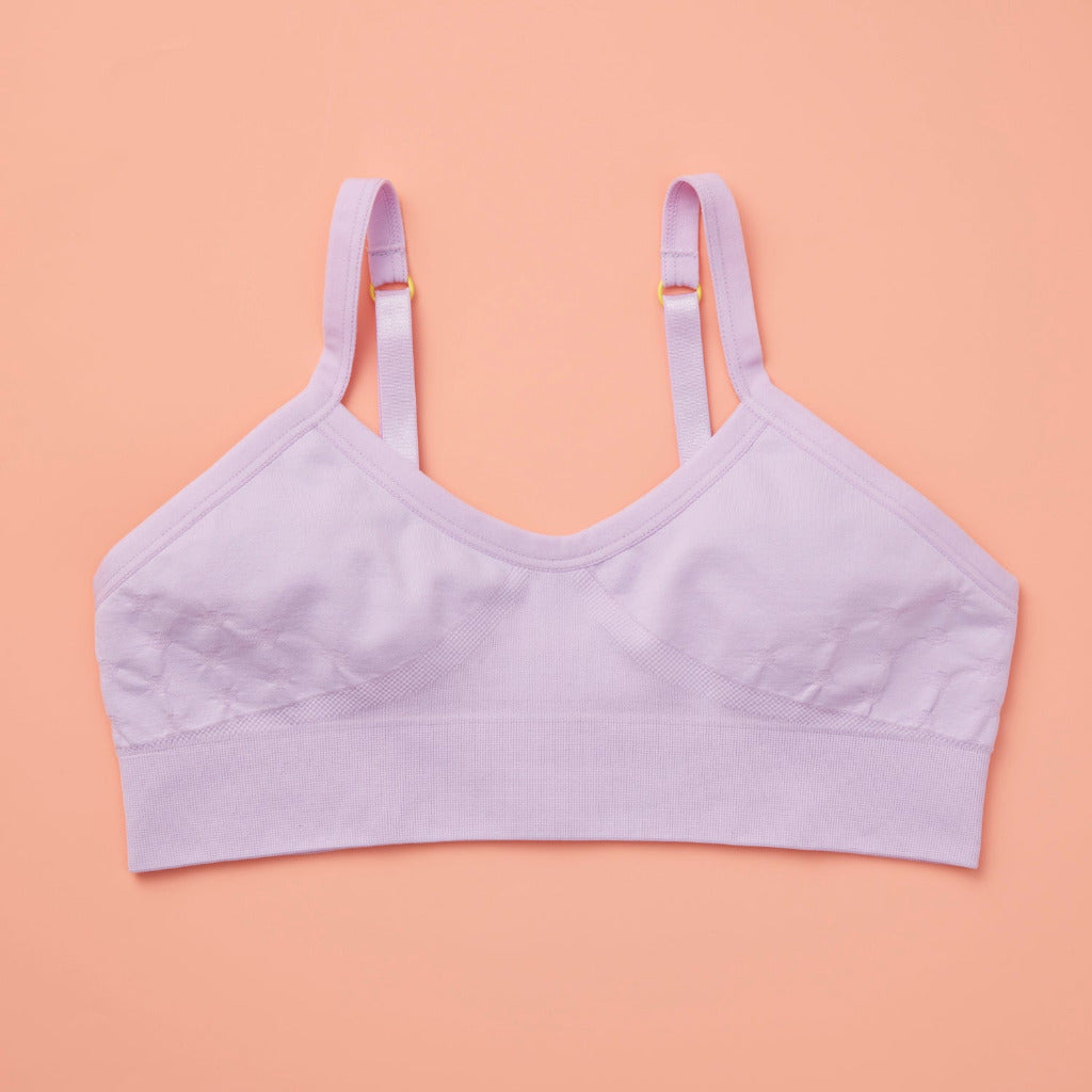 Organic Cotton Antimicrobial Low Impact Lounge bra with removable  pads-ISB111-Baby Pink