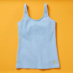 the Shell Cami, a snug, fitted tank designed with a shelf bra. The Shell makes a great option for girls who aren’t quite ready to commit to a bra but are still looking for a little bit of support.