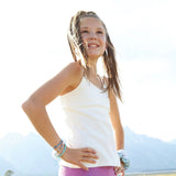 The Shell Camisole is our original for girls, by girls, premier tank top! Inspired by many girls who are not yet ready for a bra (or just want extra coverage), this cami features a built-in shelf bra making it an easy transition to the first bra. Overall, the Shell Cami is a snug, fitted tank designed with a suuuuper soft shelf bra. Great for girls with skin sensitivities as well due to the incredibly soft fabrics and features.